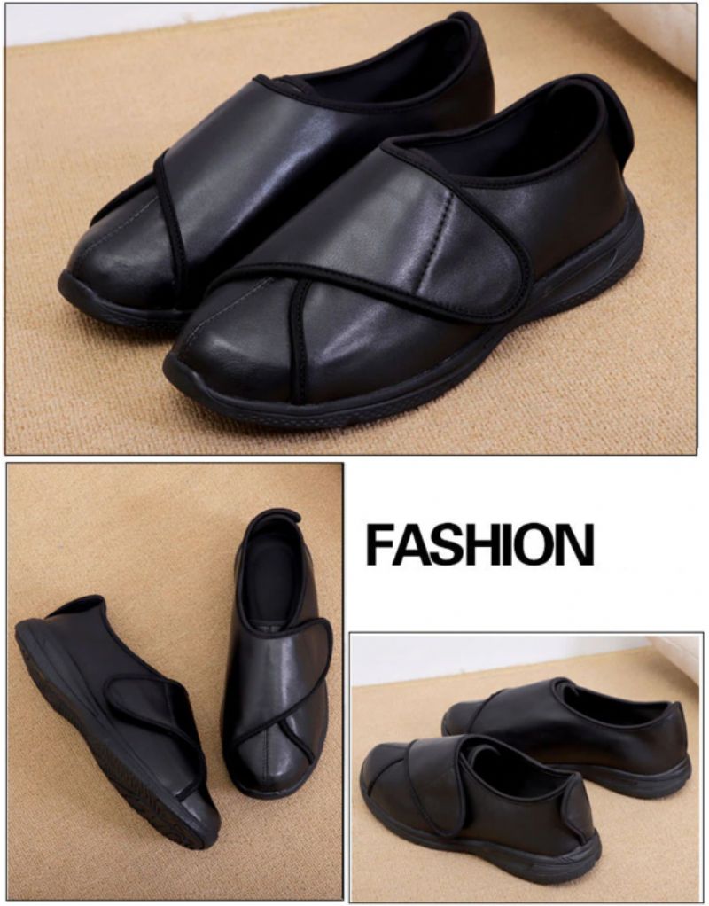 Perli Heren Brede Loafer Schoenen - Zwart