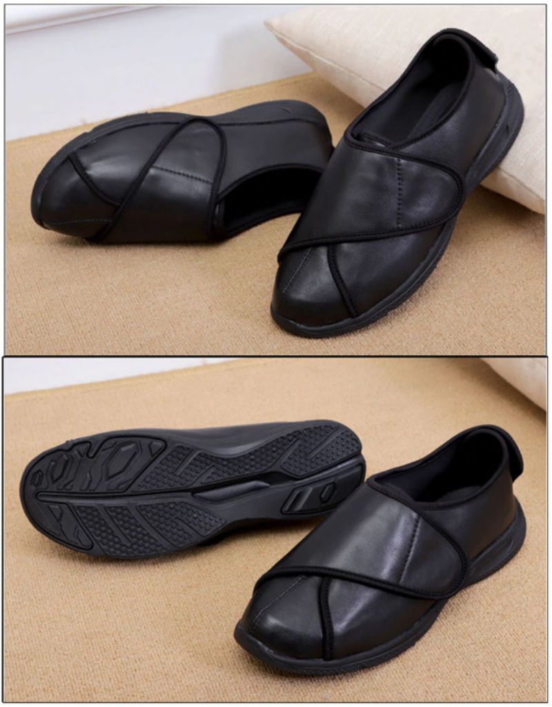 Perli Heren Brede Loafer Schoenen - Zwart