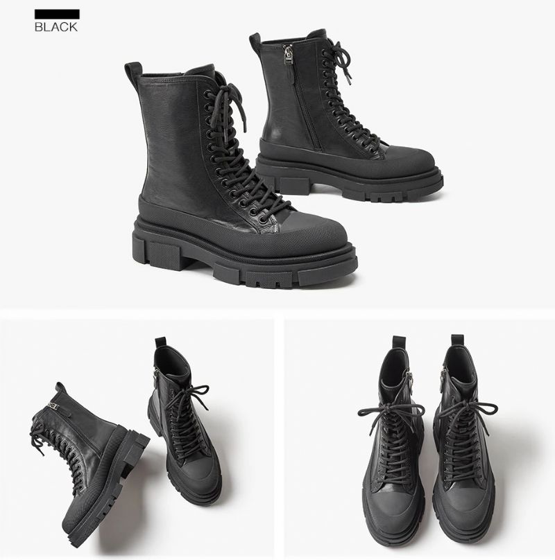 Perny Dames Platform Laarzen - Zwart