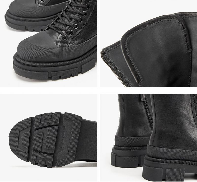 Perny Dames Platform Laarzen - Zwart