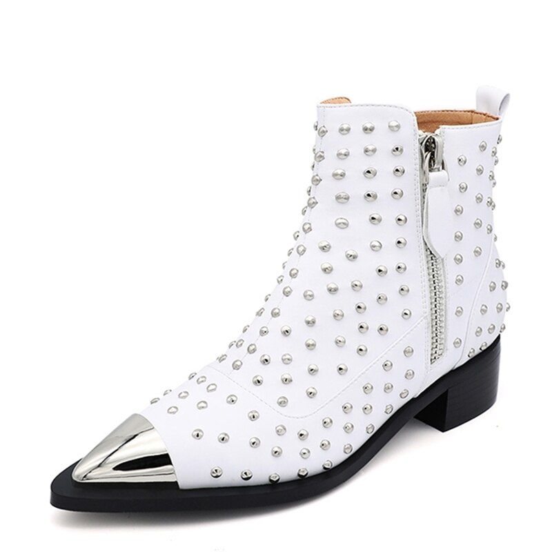 Perona Dames Met Rivets Laarzen - Zwart Zonder Bont