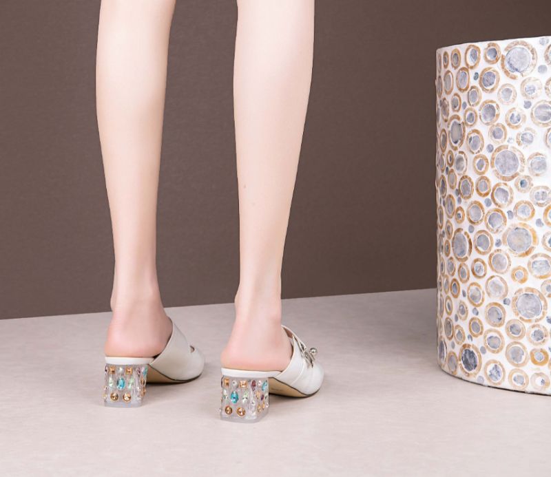 Piani Dames Elegante Echte Leren Muiltjes Schoenen - Beige
