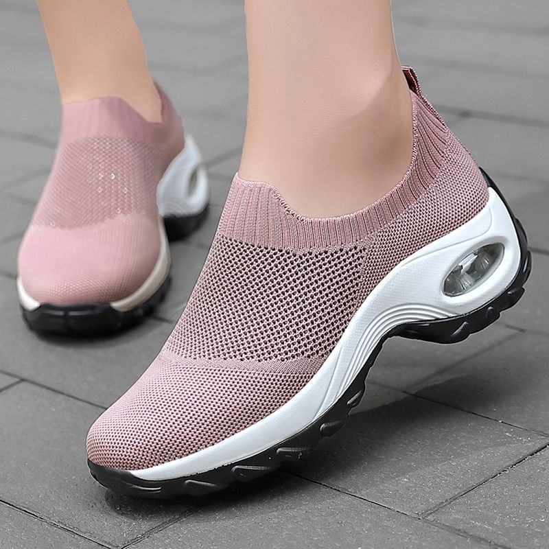 Pier Dames Ademende Wandelschoenen Zwart - Roze