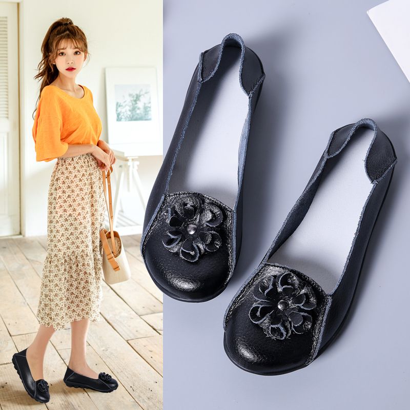 Piery Dames Casual Platte Zwarte Schoenen - Zwart