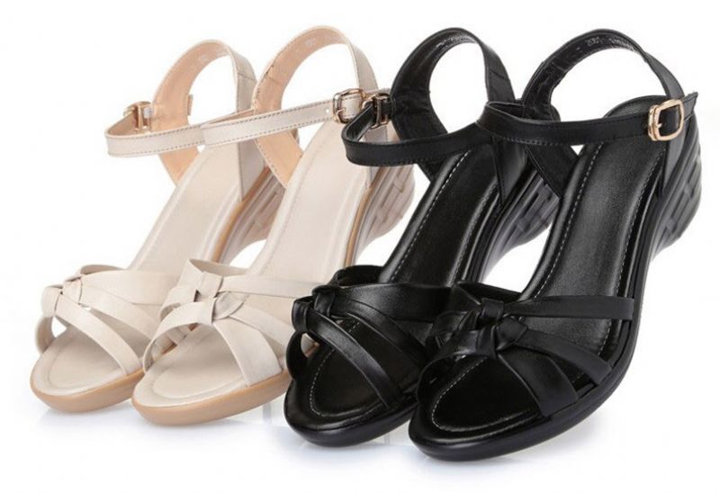 Pilar Dames Antislip Zomer Wedge Sandaal - Zwart