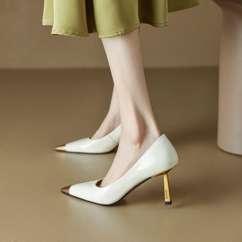 Pilar Dames Dunne Hoge Hak Jurk Pumps - Zwart