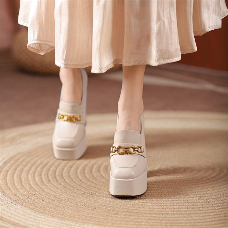 Pilar Dames Platform Pumps - Abrikoos