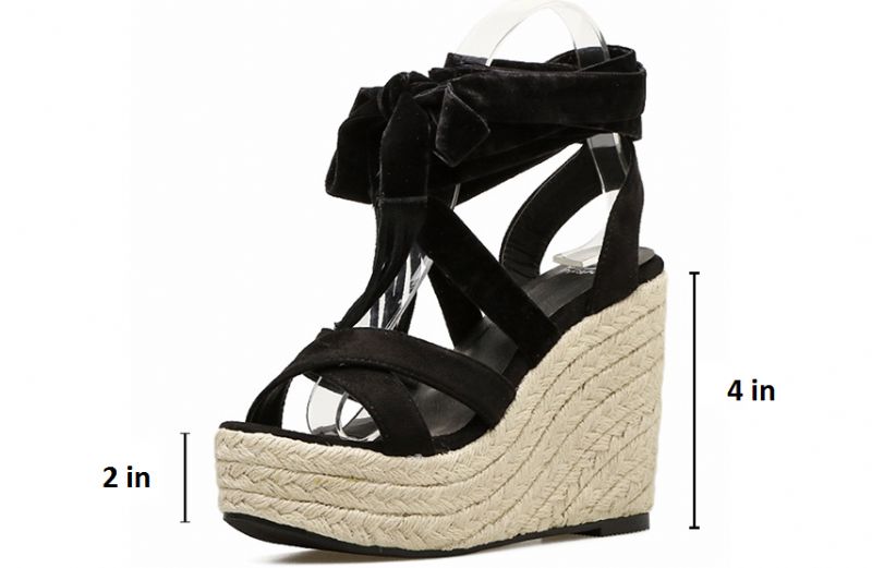 Pilin Dames Wedge - Zwart