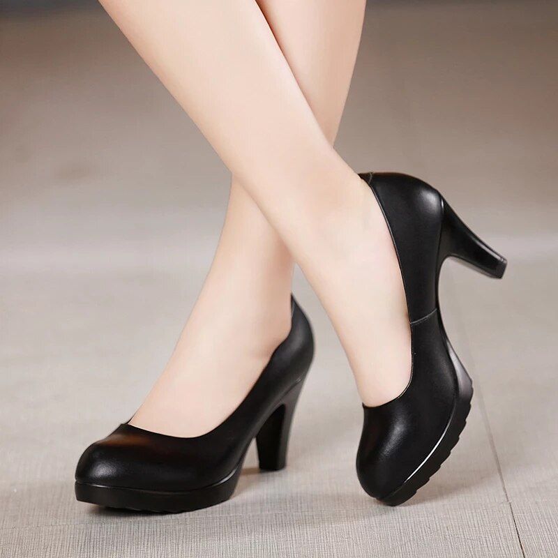 Pilori Dames Hoge Hakken Pumps - Zwart 3