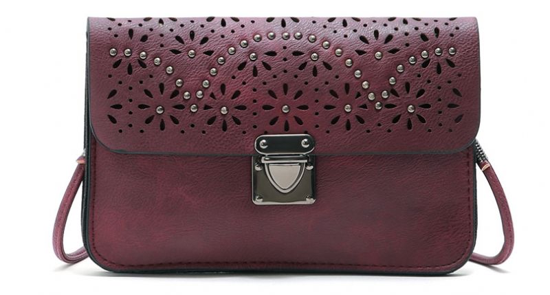 Pimentel Dames Mode Klinknagels Kleine Handtas - Bordeauxrood