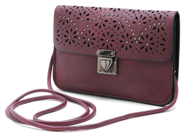 Pimentel Dames Mode Klinknagels Kleine Handtas - Bordeauxrood