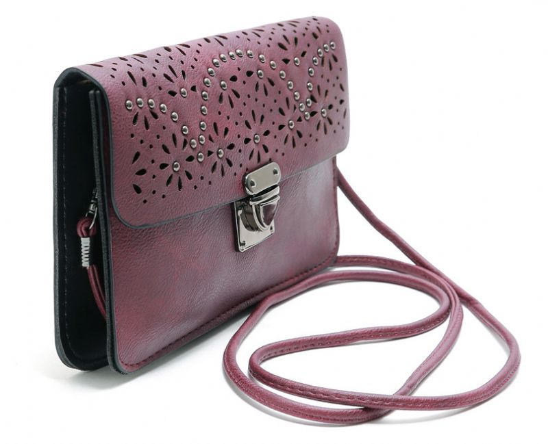 Pimentel Dames Mode Klinknagels Kleine Handtas - Bordeauxrood