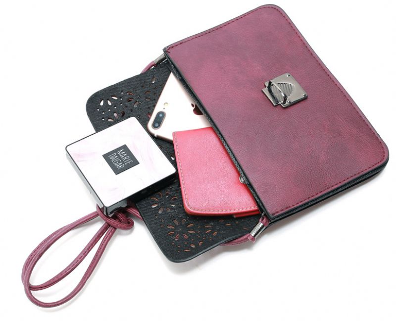 Pimentel Dames Mode Klinknagels Kleine Handtas - Bordeauxrood