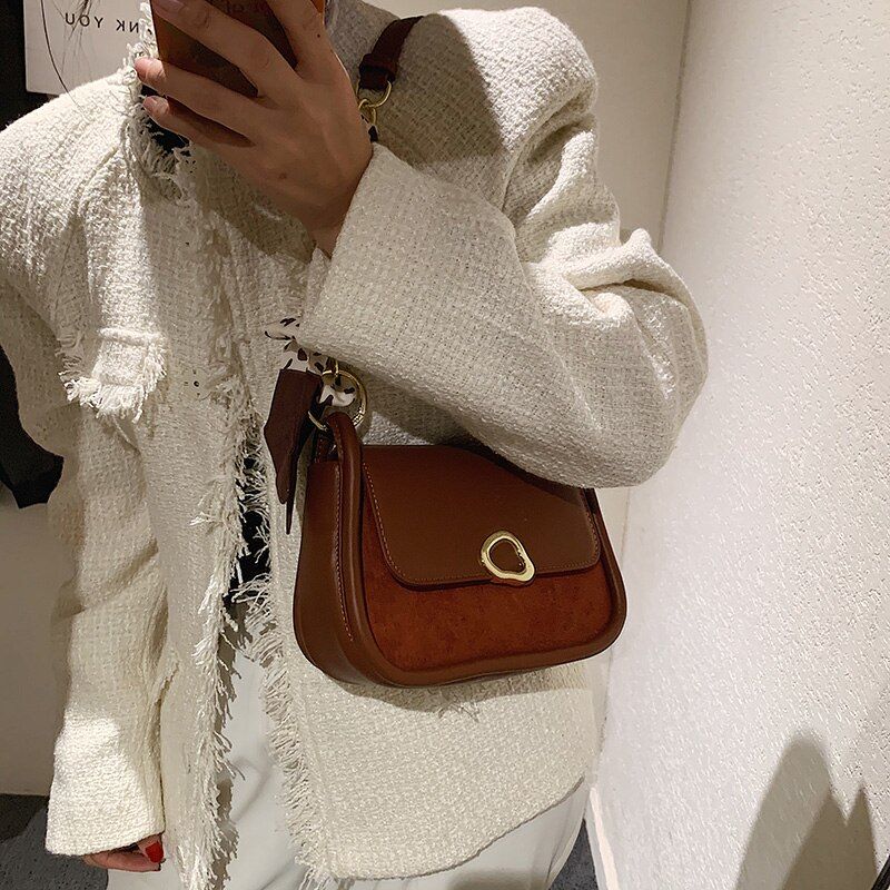 Pinino Dames Kleine Leren Crossbody Handtas - Bruin