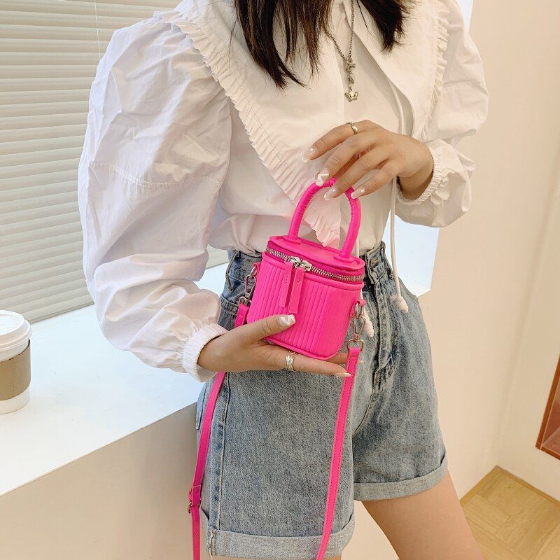 Pinky Vrouwen Leren Crossbody Handtas - Roze
