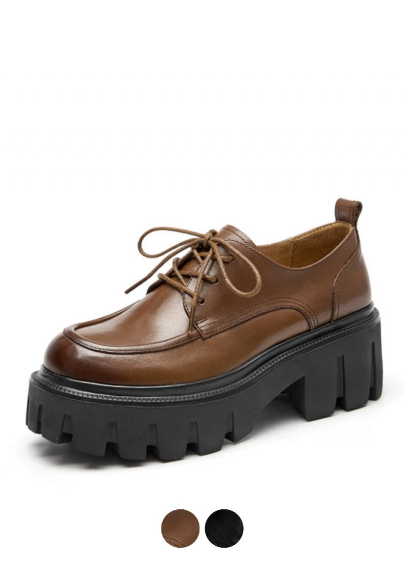 Pinto Dames Leren Platform Schoenen