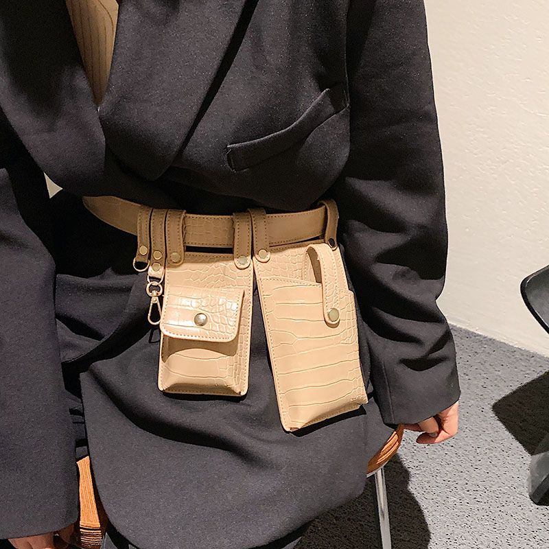 Pinto Dames Leren Riem Handtas - Kaki