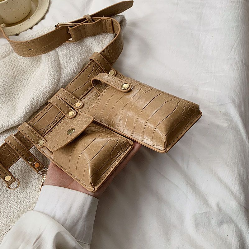 Pinto Dames Leren Riem Handtas - Kaki