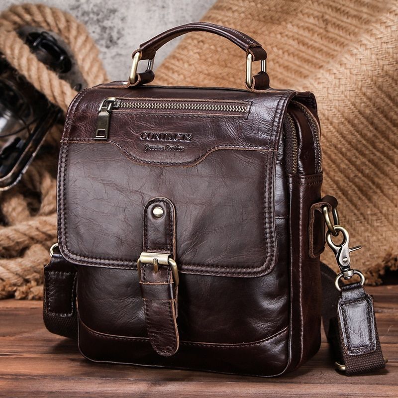 Pinto Heren Messenger Handtas - Koffie