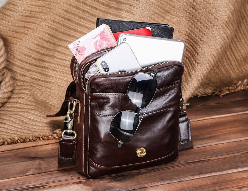 Pinto Heren Messenger Handtas - Koffie