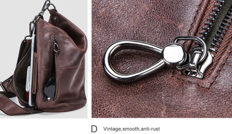 Pinto Leren Crossbodytas Voor Heren - Koffie