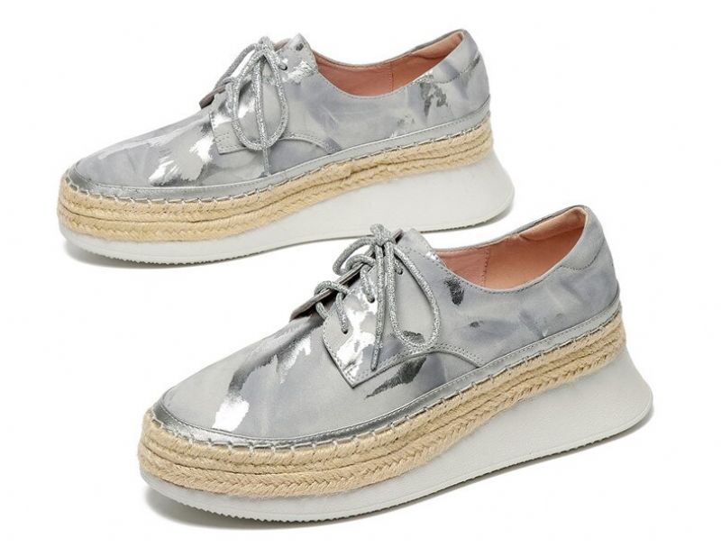 Pola Dames Mode Platform Platte Schoenen - Grijs