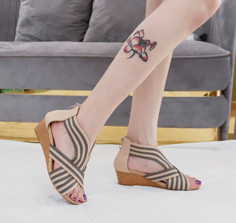 Pola Dames Wedge - Bruin