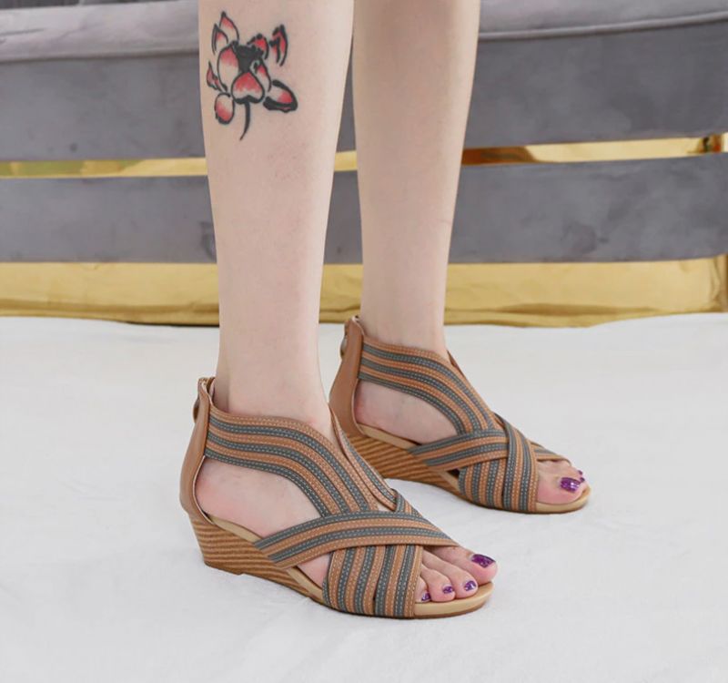 Pola Dames Wedge - Bruin