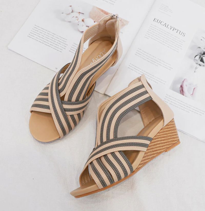 Pola Dames Wedge - Bruin