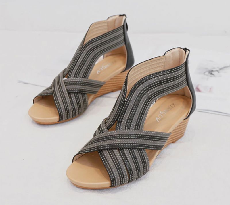 Pola Dames Wedge - Bruin