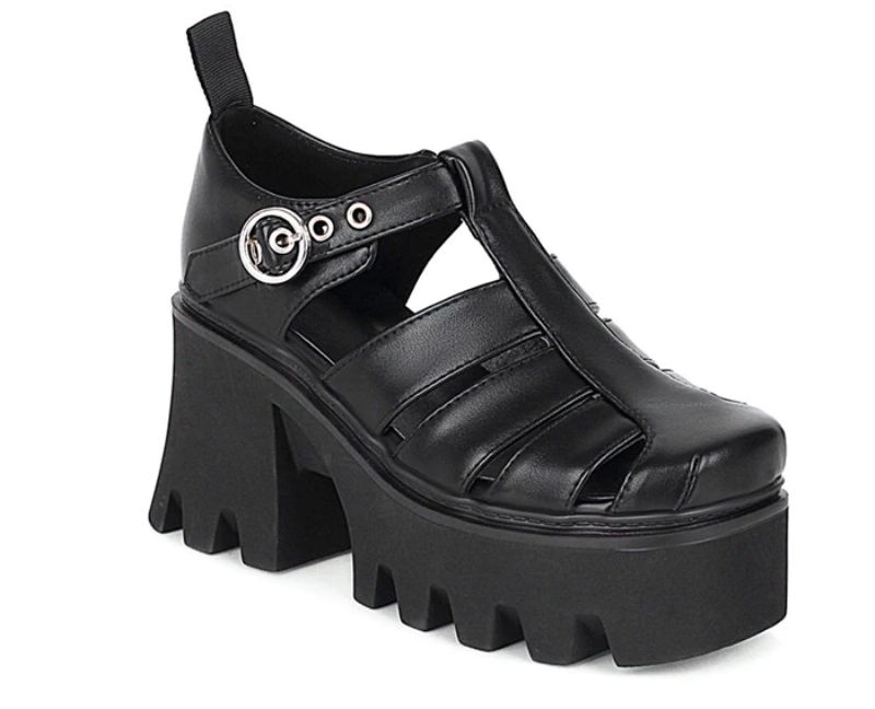 Polaca Dames Platform Sandaal - Zwart