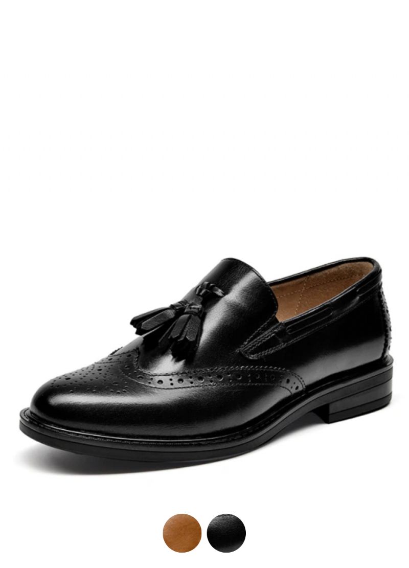 Polaco Dames Slip-on Leren Loafer Zwarte Schoenen