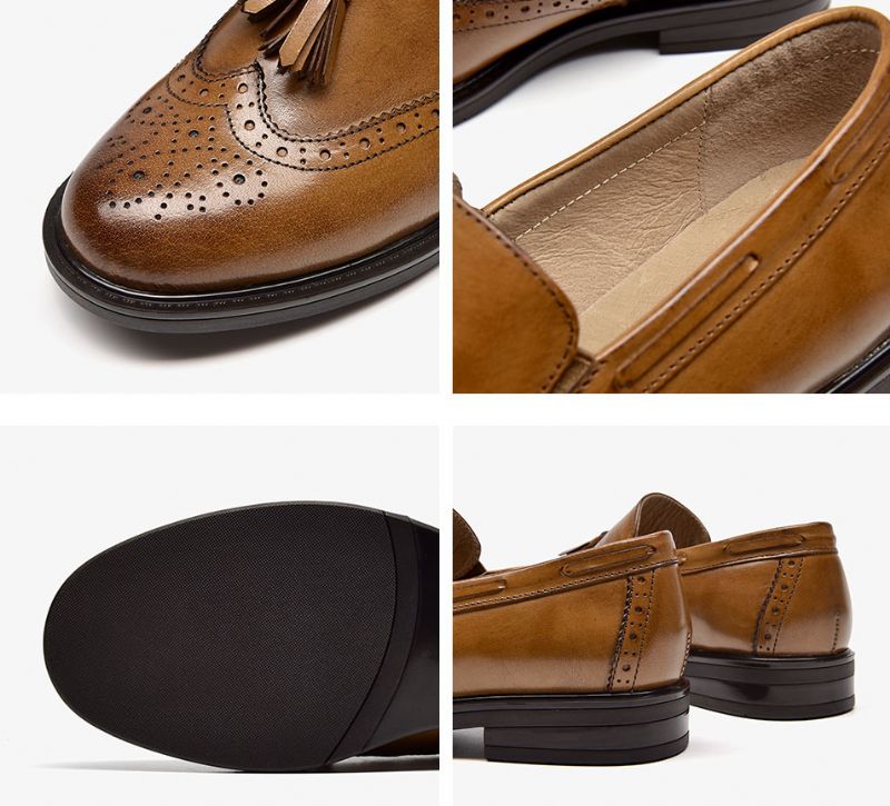 Polaco Dames Slip-on Leren Loafer Zwarte Schoenen - Zwart