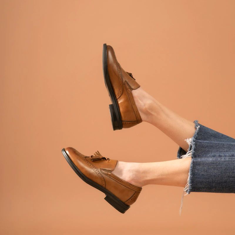 Polaco Dames Slip-on Leren Loafer Zwarte Schoenen - Zwart