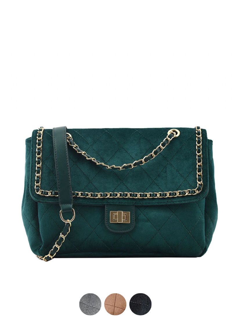 Polenta Dames Gewatteerde Leren Crossbody Handtas