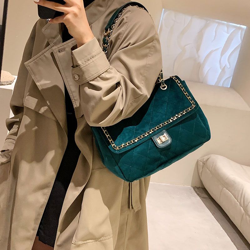 Polenta Dames Gewatteerde Leren Crossbody Handtas - Groen