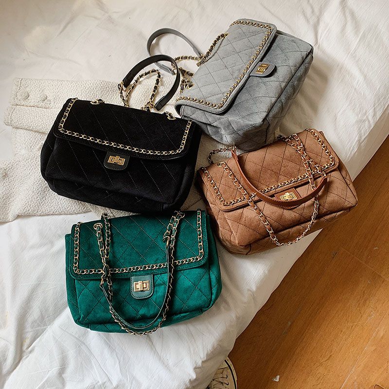 Polenta Dames Gewatteerde Leren Crossbody Handtas - Groen