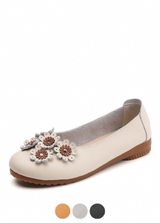 Polonia Dames Comfortabele Leren Platte Schoenen
