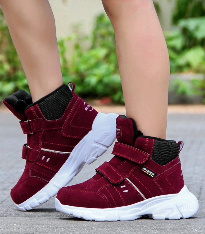 Pons Unisex Warme Sneaker Voor Kinderen - Bordeauxrood