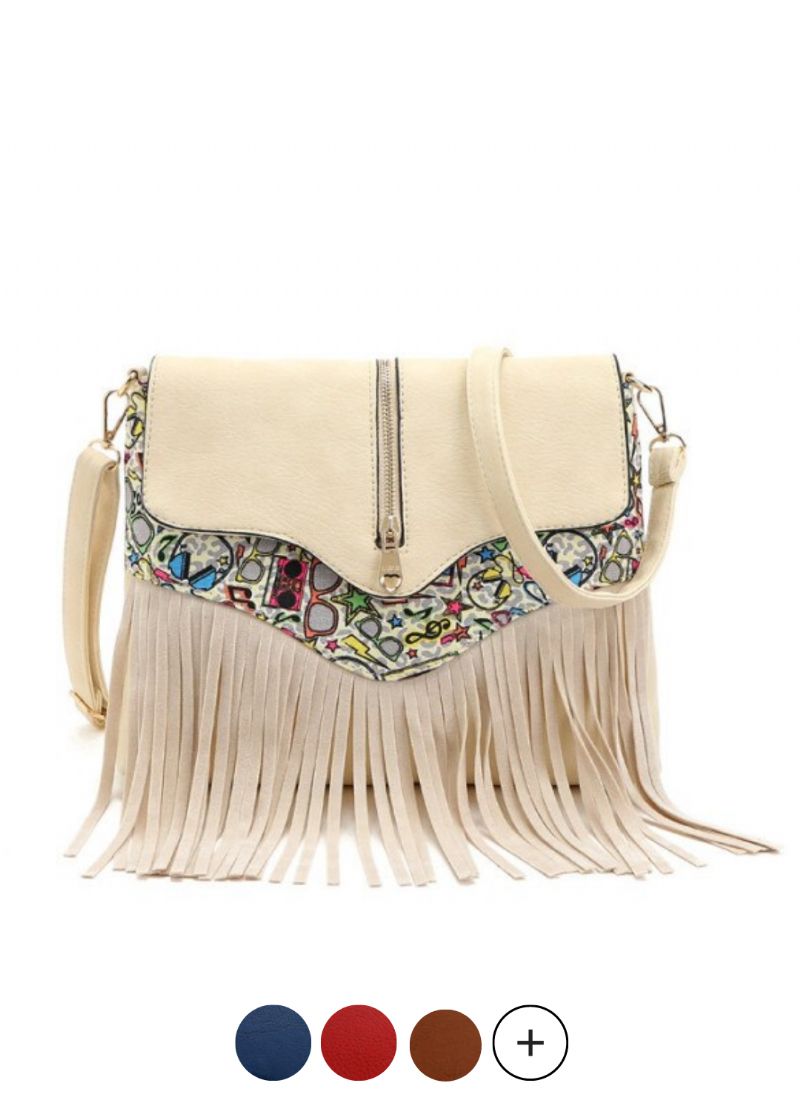 Pradera Dames Leren Kwastjes Handtas