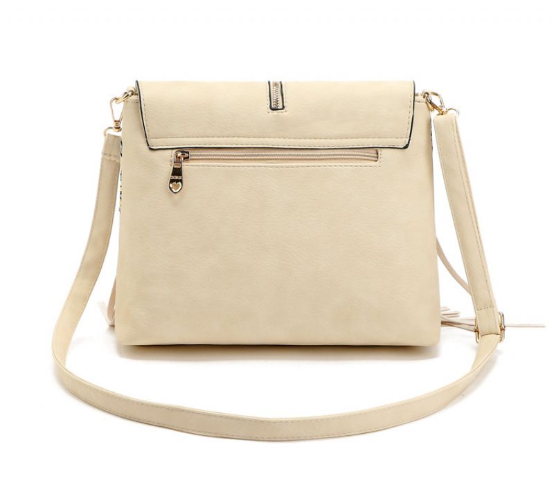 Pradera Dames Leren Kwastjes Handtas - Beige