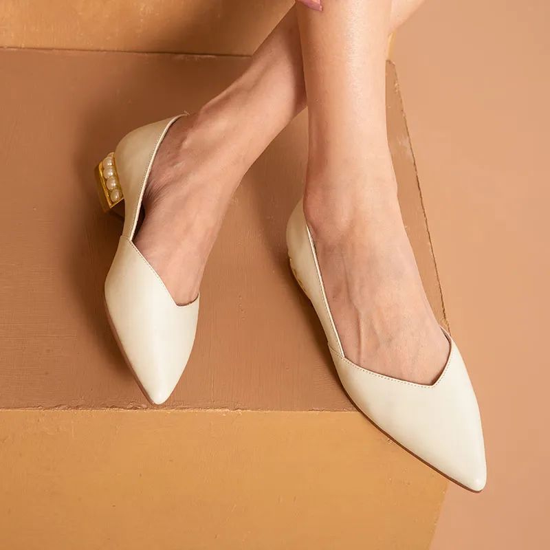 Prusia Platte Schoenen Voor Dames - Beige