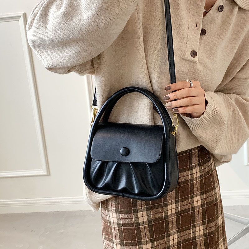 Punki Dames Mini Leren Schouder Handtas - Zwart