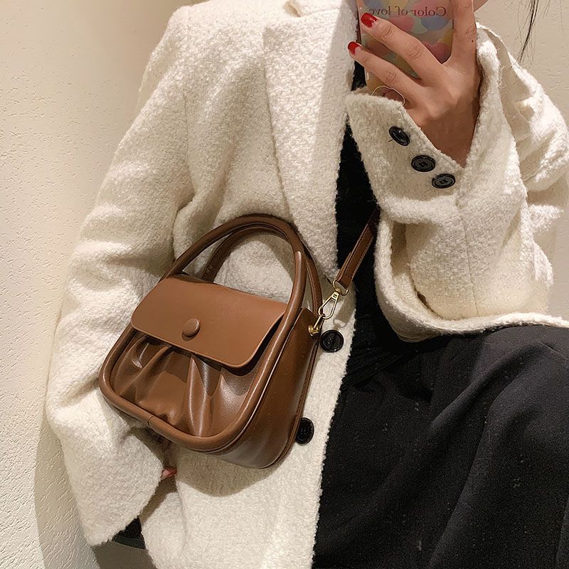 Punki Dames Mini Leren Schouder Handtas - Zwart