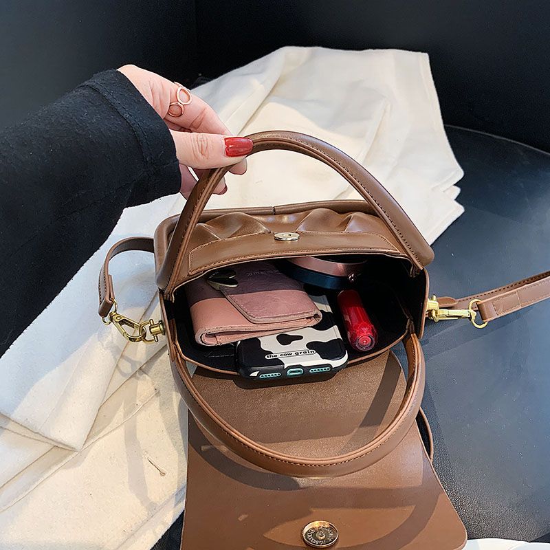 Punki Dames Mini Leren Schouder Handtas - Zwart