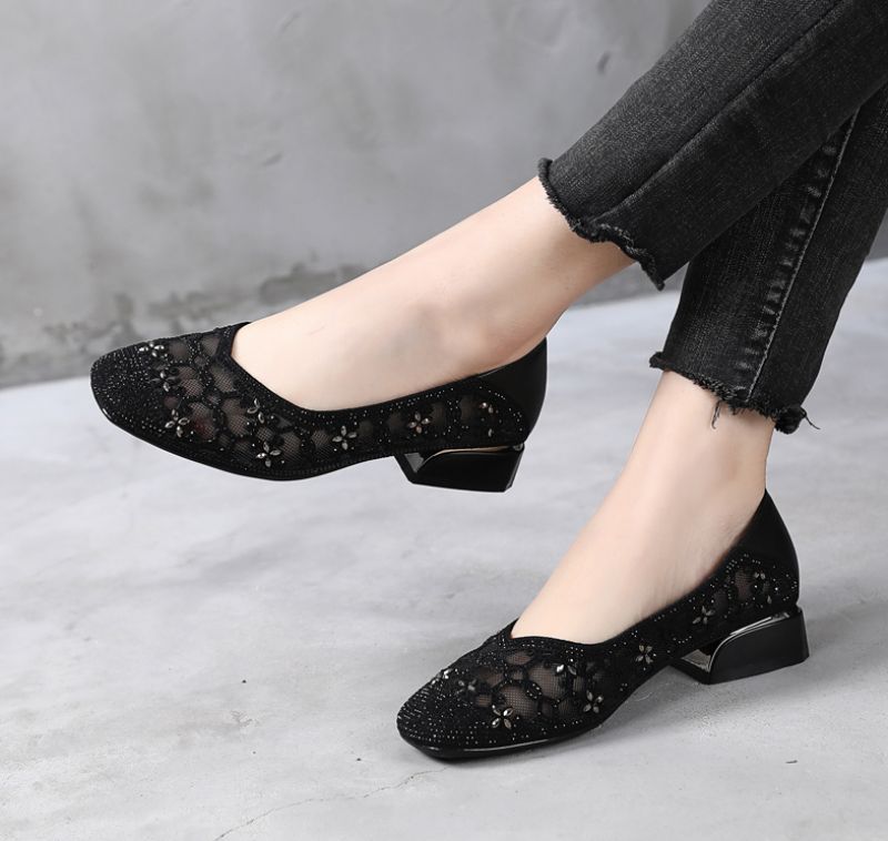 Putin Dames Modieuze Zomer Pumps Schoenen - Grijs