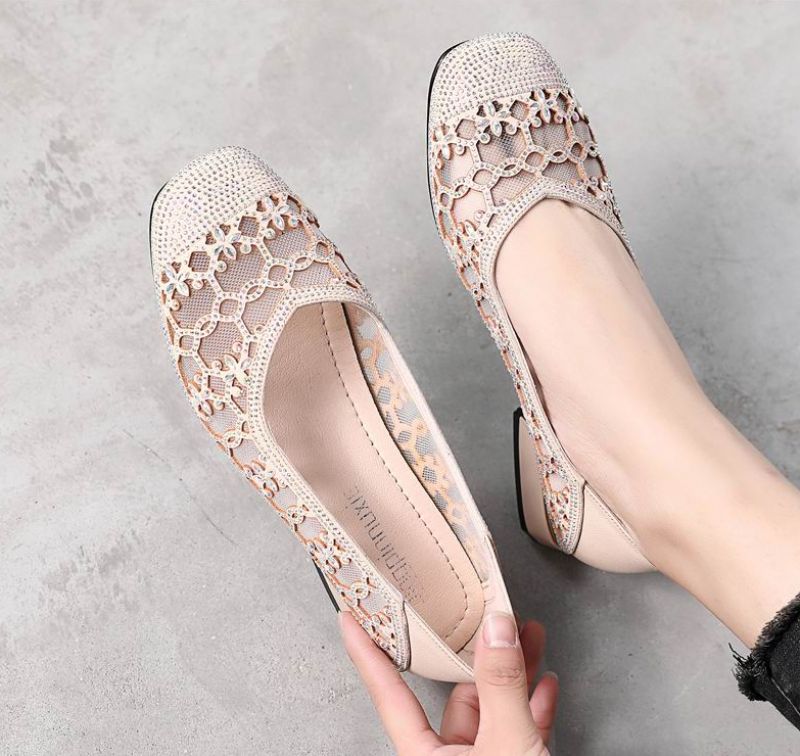 Putin Dames Modieuze Zomer Pumps Schoenen - Grijs