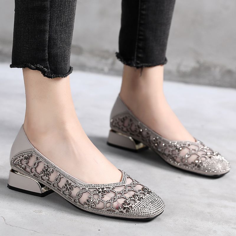 Putin Dames Modieuze Zomer Pumps Schoenen - Grijs