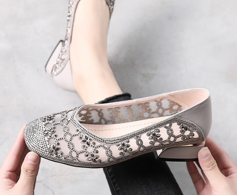 Putin Dames Modieuze Zomer Pumps Schoenen - Grijs