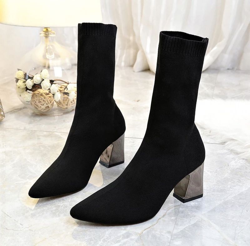 Rachell Dames Zwarte Dress Boots - Zwart